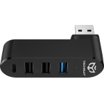 Techsuit - Docking Station Splitternode 4 In 1 (H17) - Usb To 3x USB, 1x Type-C, 5Gbps, ABS, 180� Rotation - Black - (HUB052;H17)