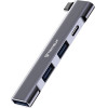Techsuit - Docking Station Zenithdock 4 In 1 (H12) - USB-C To 2x Usb 2.0, 1x Usb 3.0, 1x Type-C, 60W - Gray - (HUB015;H12)