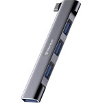 Techsuit - Docking Station Zenithdock 4 In 1 (H13) - USB-C To 3x Usb 2.0, 1x Usb 3.0 - Gray - (HUB015;H13)