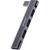 Techsuit - Docking Station Zenithdock 4 In 1 (H14) - Usb To 3x Usb 2.0, 1x Usb 3.0 - Gray - (HUB015;H14)