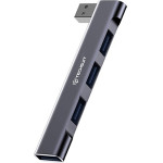 Techsuit - Docking Station Zenithdock 4 In 1 (H14) - Usb To 3x Usb 2.0, 1x Usb 3.0 - Gray - (HUB015;H14)
