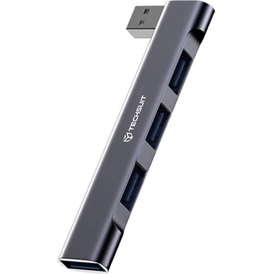 Techsuit - Docking Station Zenithdock 4 In 1 (H14) - Usb To 3x Usb 2.0, 1x Usb 3.0 - Gray - (HUB015;H14)