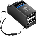 Techsuit - Mini Docking Station Echolink 3 In 1 (H10) - Type-C To 2x Usb 2.0, 1x Usb 3.0 - Black - (HUB040;H10)