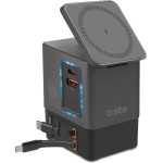 SBS Power Dock 6-in-1 With MagSafe, Stand, And USB-C Cables 65W - Black - (TEWIRMAG105W)