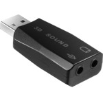 SBS Ekon By Hq Audio Adaptor Usb To 2X Jack 3.5 Female Black - (CAADUSB2JACK35)