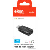 SBS Ekon By Hq Audio Adaptor Usb To 2X Jack 3.5 Female Black - (CAADUSB2JACK35)