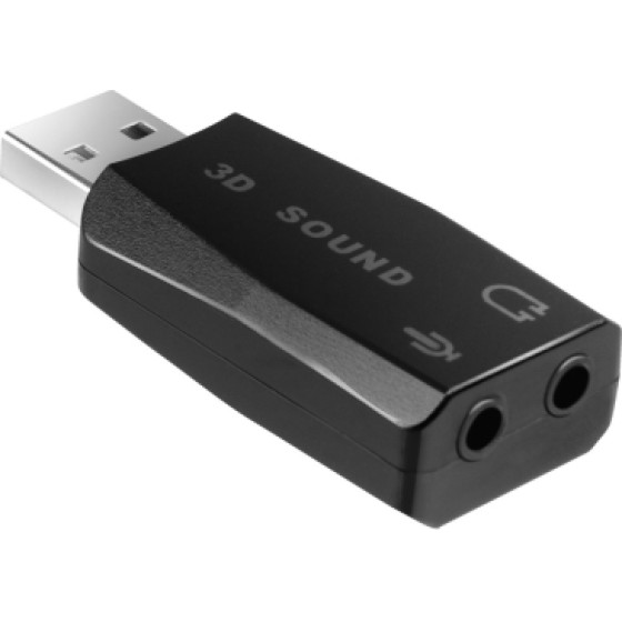SBS Ekon By Hq Audio Adaptor Usb To 2X Jack 3.5 Female Black - (CAADUSB2JACK35)