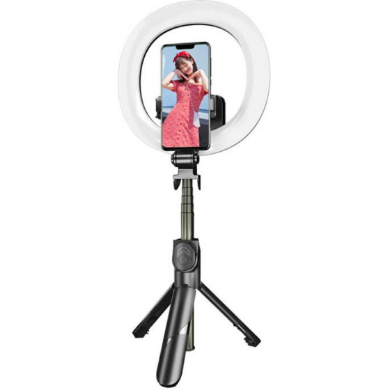 Puluz Selfie stick/ Tripod With Led Light Ring - (TBD0595696701A)