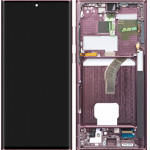 Samsung Lcd Display Module For Galaxy S22 Ultra 5G S908, Burgundy - (GH82-27488B, GH82-27489B)