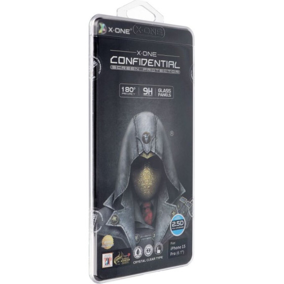 X-One Full Cover Extra Strong Privacy - For Iphone 15 Pro (Full glue) Tempered Glass 9H