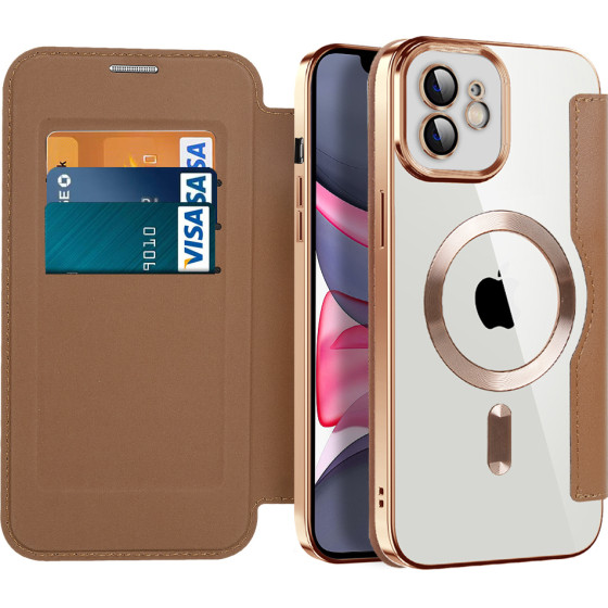 Techsuit - Smartmag Book Case - Iphone 11 - Brown