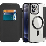 Techsuit - Smartmag Book Case - Iphone 12 - Black