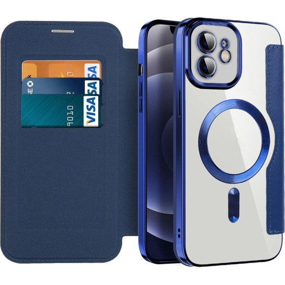 Techsuit - Smartmag Book Case - Iphone 12 - Blue