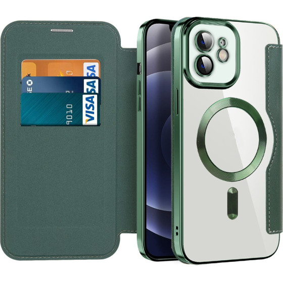 Techsuit - Smartmag Book Case - Iphone 12 - Green