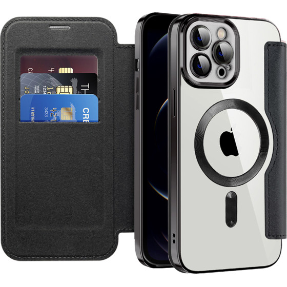 Techsuit - Smartmag Book Case - Iphone 12 Pro - Black