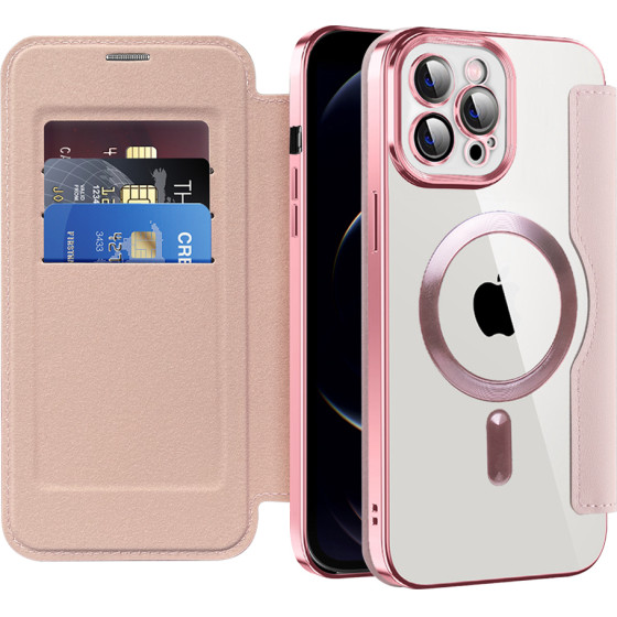 Techsuit - Smartmag Book Case - Iphone 12 Pro - Pink