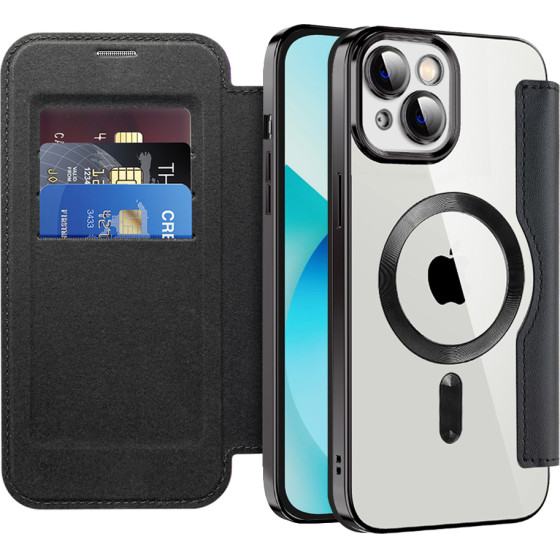 Techsuit - Smartmag Book Case - Iphone 13 - Black