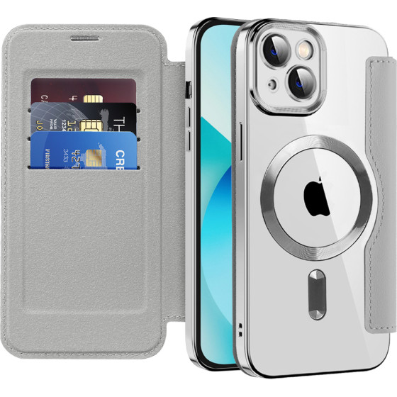 Techsuit - Smartmag Book Case - Iphone 13 - Gray