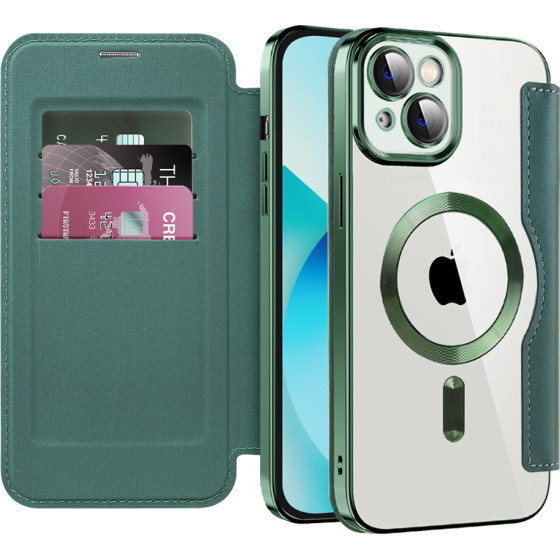 Techsuit - Smartmag Book Case - Iphone 13 - Green