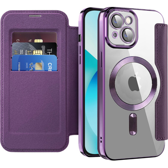 Techsuit - Smartmag Book Case - Iphone 13 - Purple