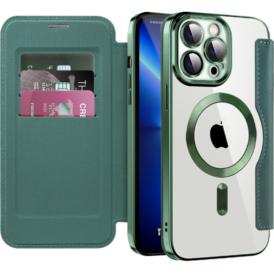 Techsuit - Smartmag Book Case - Iphone 13 Pro - Green