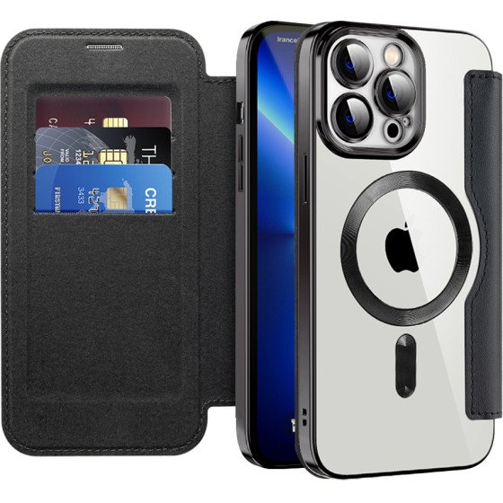 Techsuit - Smartmag Book Case - Iphone 13 Pro Max - Black