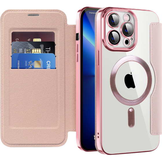 Techsuit - Smartmag Book Case - Iphone 13 Pro Max - Pink