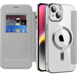 Techsuit - Smartmag Book Case - Iphone 14 - Gray