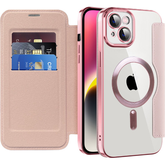 Techsuit - Smartmag Book Case - Iphone 14 - Pink