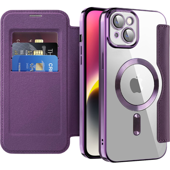 Techsuit - Smartmag Book Case - Iphone 14 - Purple