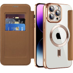 Techsuit - Smartmag Book Case - Iphone 14 Pro Max - Brown