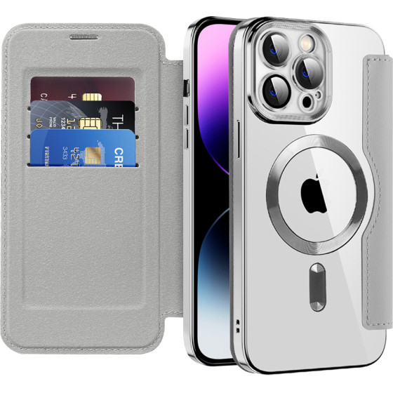Techsuit - Smartmag Book Case - Iphone 14 Pro Max - Gray