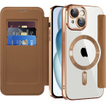 Techsuit - Smartmag Book Case - Iphone 15 - Brown