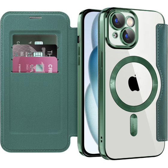 Techsuit - Smartmag Book Case - Iphone 15 - Green