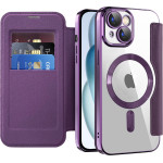 Techsuit - Smartmag Book Case - Iphone 15 - Purple
