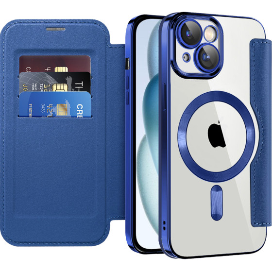 Techsuit - Smartmag Book Case - Iphone 15 Plus - Blue