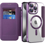 Techsuit - Smartmag Book Case - Iphone 15 Pro - Purple