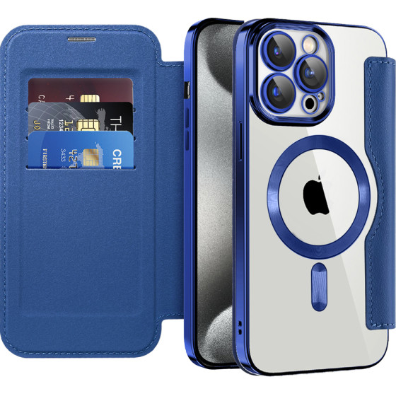 Techsuit - Smartmag Book Case - Iphone 15 Pro Max - Blue