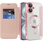 Techsuit - Smartmag Book Case - Iphone 16 - Pink