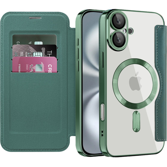Techsuit - Smartmag Book Case - Iphone 16 Plus - Green