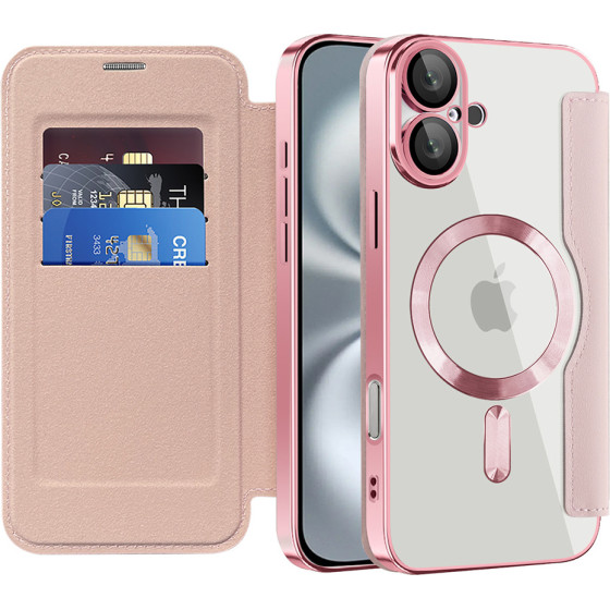 Techsuit - Smartmag Book Case - Iphone 16 Plus - Pink
