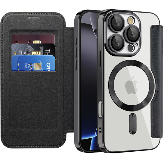 Techsuit - Smartmag Book Case - Iphone 16 Pro - Black