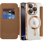 Techsuit - Smartmag Book Case - Iphone 16 Pro - Brown