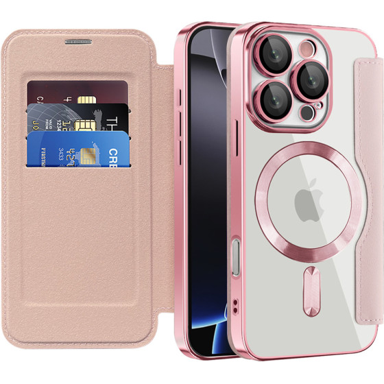 Techsuit - Smartmag Book Case - Iphone 16 Pro - Pink