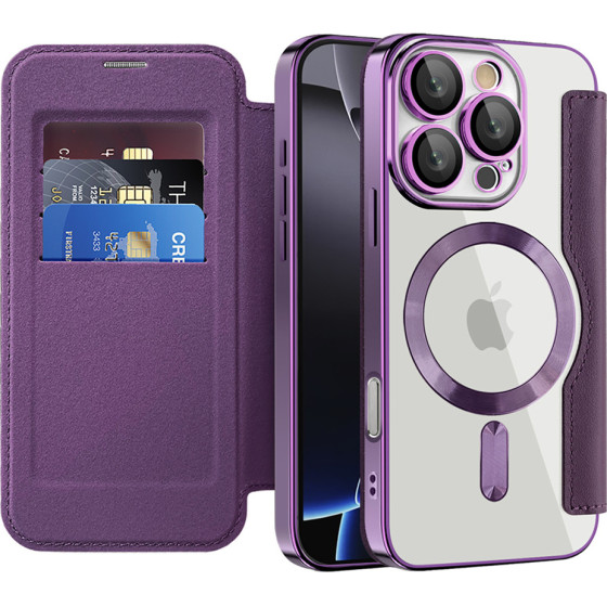 Techsuit - Smartmag Book Case - Iphone 16 Pro - Purple