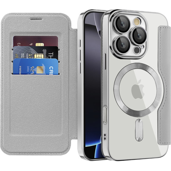 Techsuit - Smartmag Book Case - Iphone 16 Pro Max - Gray