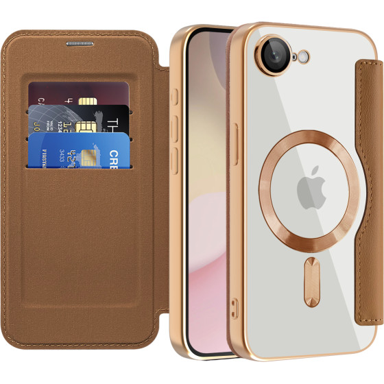 Techsuit - Smartmag Book Case - Iphone 16e - Brown