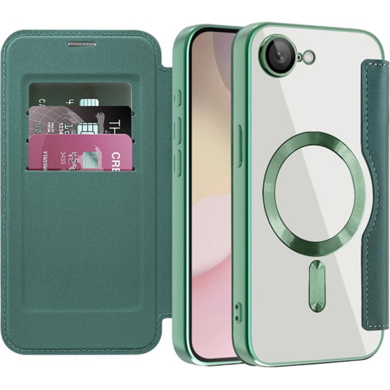 Techsuit - Smartmag Book Case - Iphone 16e - Green