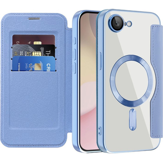 Techsuit - Smartmag Book Case - Iphone 16e - Light Blue