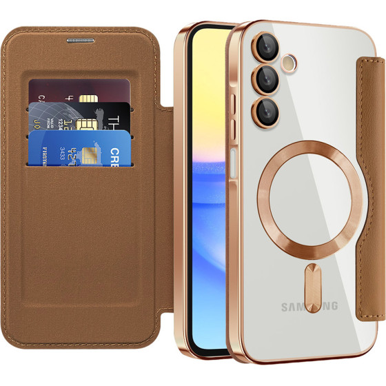 Techsuit - Smartmag Book Case - Samsung Galaxy A15 4G / A15 5G - Brown